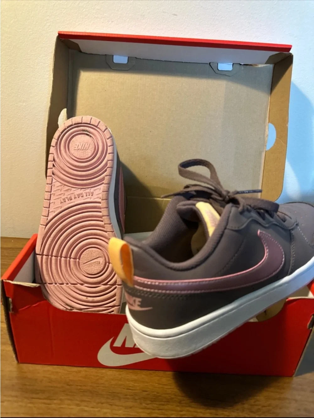 Nike Kids Pink-Accented Grey Low-Top Sneakers